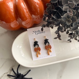 Witch Sisters-oorbellen | Spookachtige Halloween-oorbellen | Ik ruik kinderen |  Handgemaakte kleioorbellen