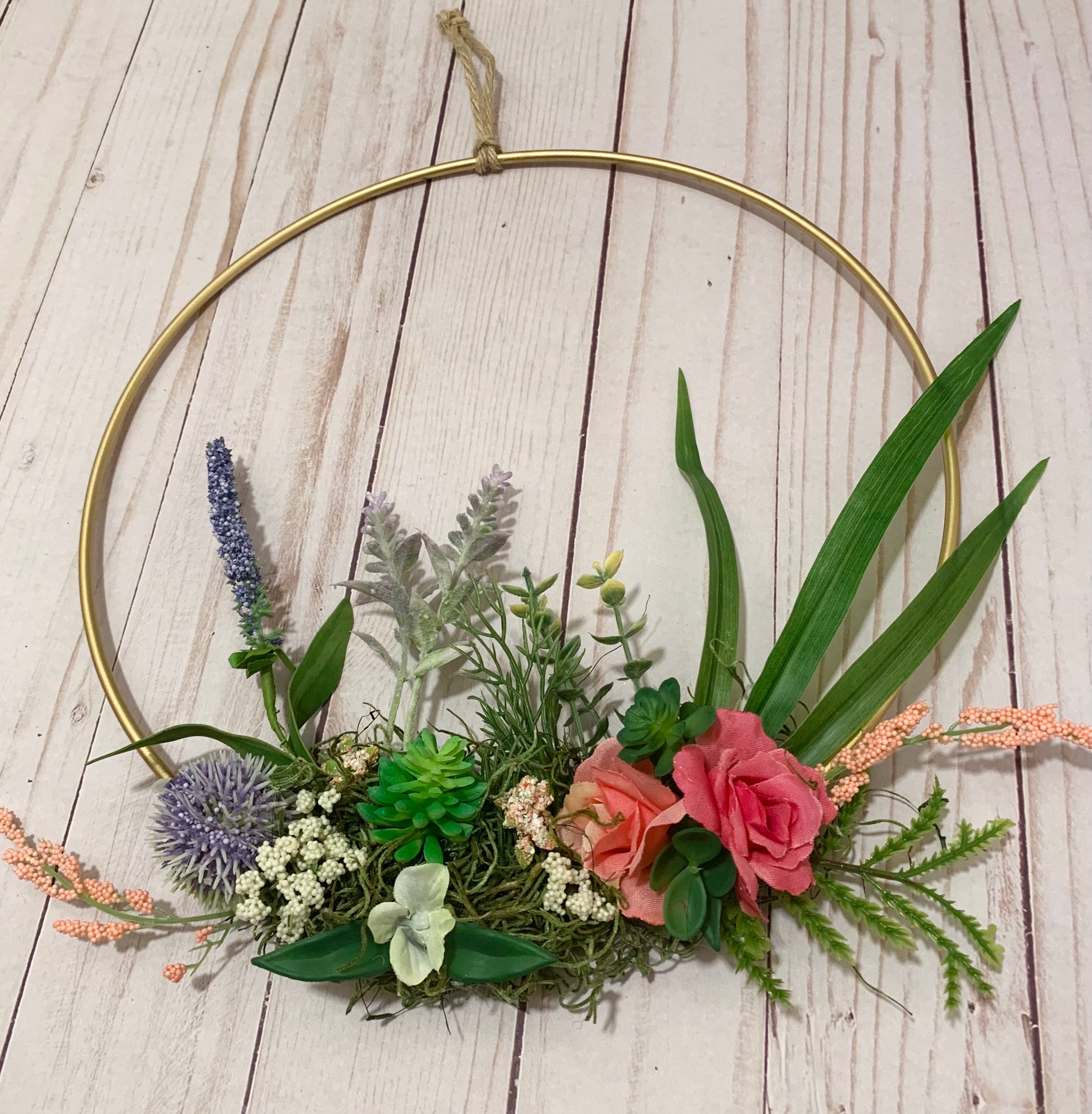 Blumenkranz Frühlingskranz Boho Skurrile Wandbehang Etsy