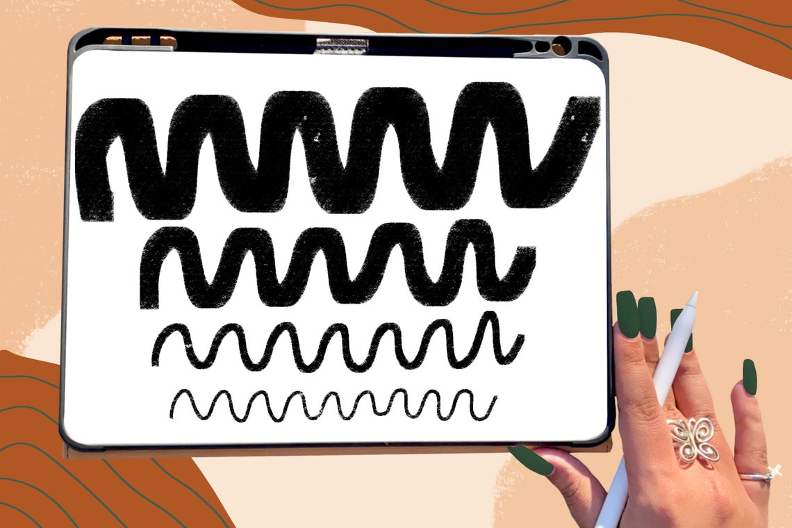 Square Monoline Procreate Brush Textured Procreate Brush Nonpressure