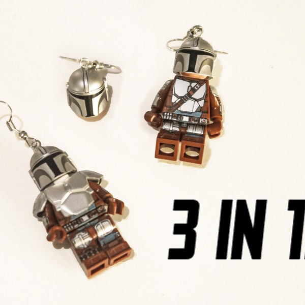 Mando Star War Dangle Pendientes (Din Djarin) Figura en miniatura