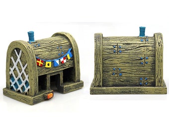 AQUARIUM FISH BOWL TANK RESIN TIKI HUT CASTLE W PALM TREE DECORATION ORNAMENT AQUARIUM FISH BOWL TANK RESIN TIKI HUT CASTLE W PALM TREE DECORATION ORNAMENT