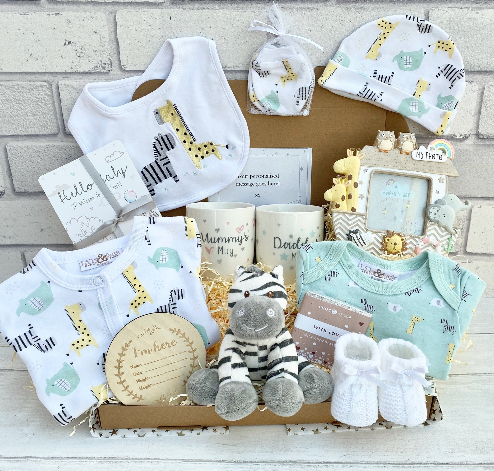 Deluxe Safari Baby HAMPER Animal Theme Newborn Baby Gift Etsy