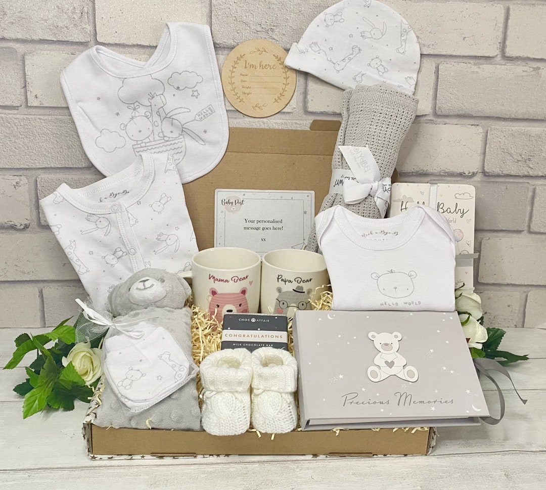 Teddy Bear Baby Gift Hamper | Unisex Newborn Shower Present - Etsy UK