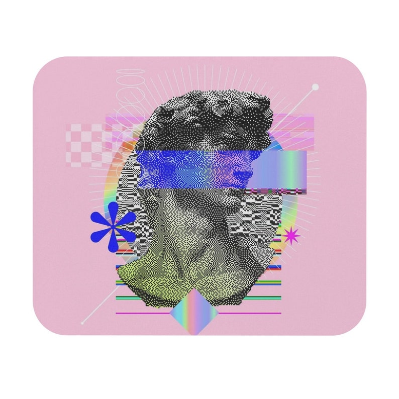 Vaporwave Mouse Pad Pixel Art Mousepad Retrowave Glitch Etsy