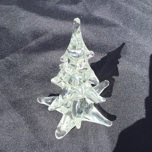 Mosser Glass 5.5 Teal Carnival Iridescent Christmas Tree 