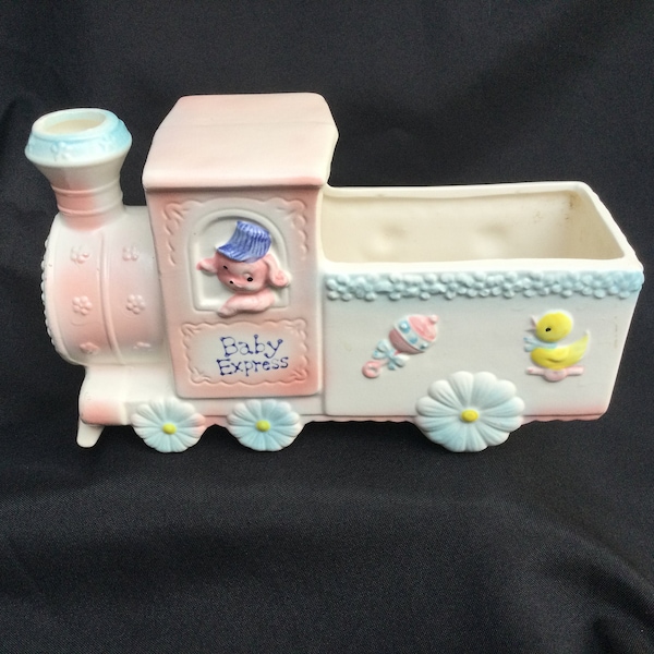 Vintage Napcoware "Baby Express" Train Engine Nursery Planter