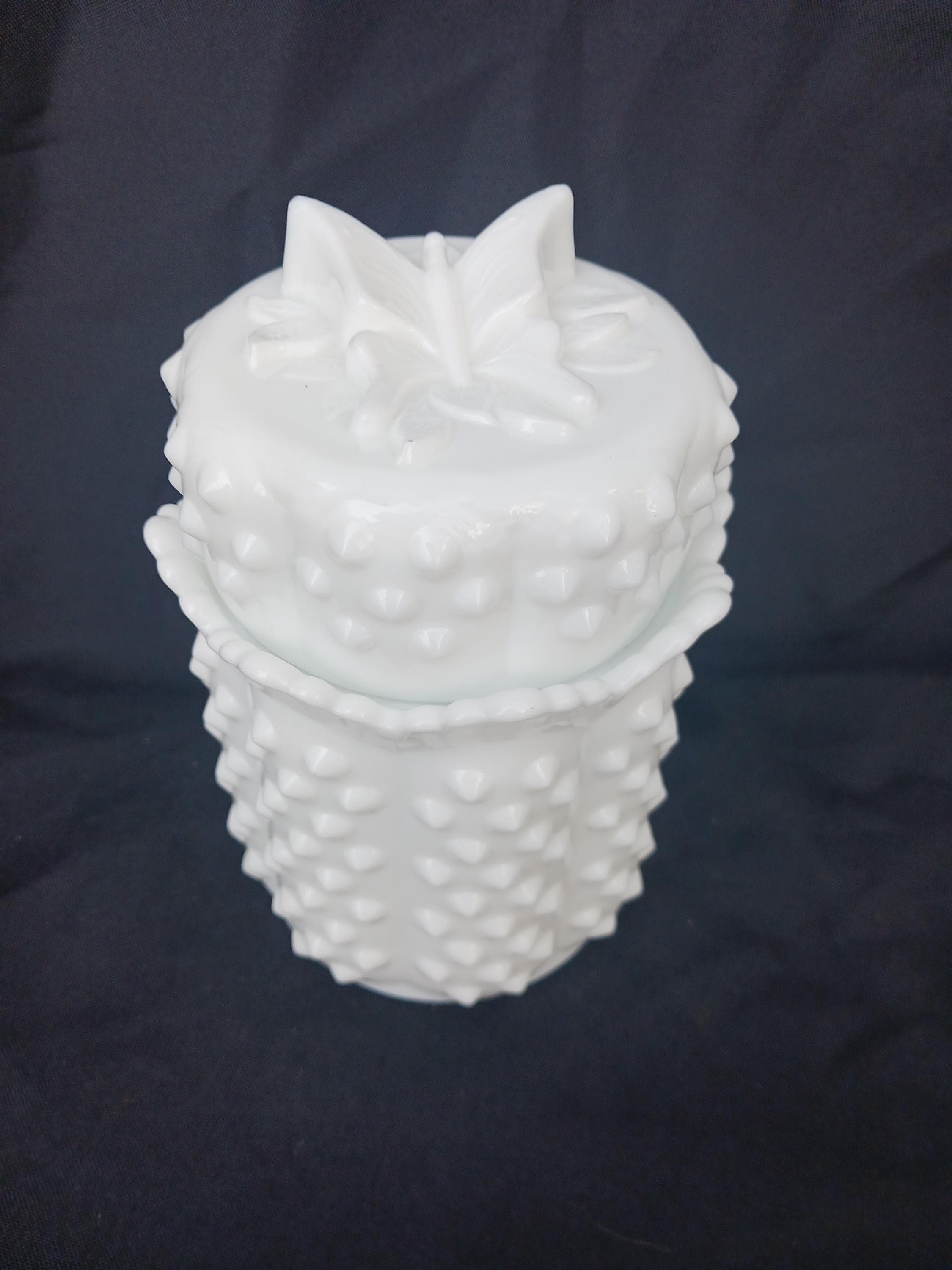 Fenton Hobnail Candy Dish Butterfly - Etsy