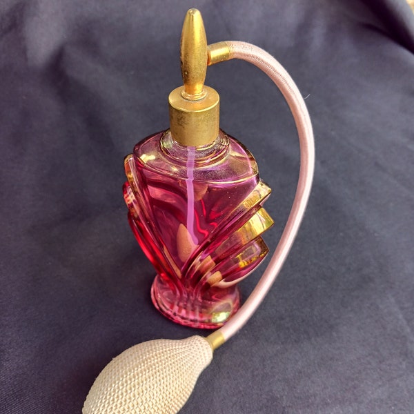 Vintage French VCA Pink Crystal Perfume Bottle France