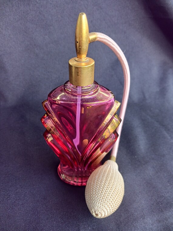 Vintage French VCA Pink Crystal Perfume Bottle France - Etsy