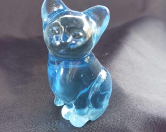 FENTON 花柄 CAT キャット 猫 フェントン ブルーガラス 置物 フェントン/Fenton の美しいアートガラス 猫☆ネコ | PLANETARIUM