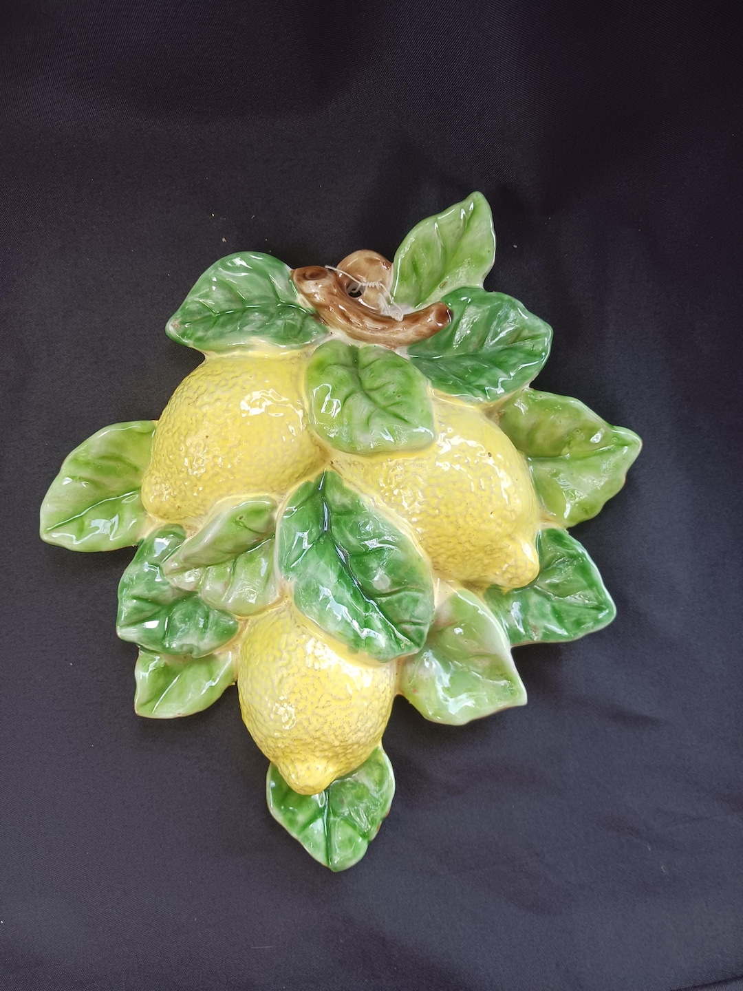 Vintage Large 11" Italian Majolica Pottery Lemon Wall Hanging - Etsy