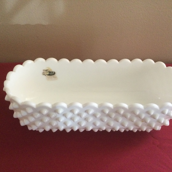 Vintage Fenton 10" Hobnail Oblong Planter