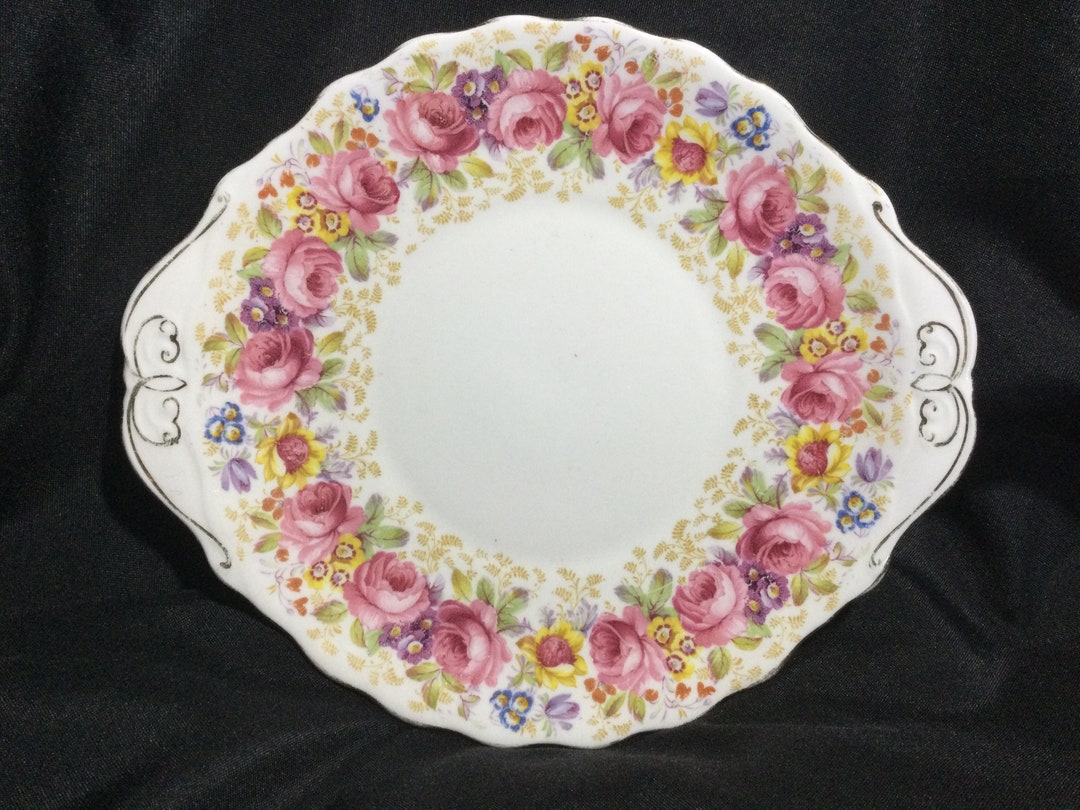 Vintage Royal Albert serena Bone China Handled Cake Plate Etsy vintage-royal-albert-serena-bone-china-handled-cake-plate-etsy