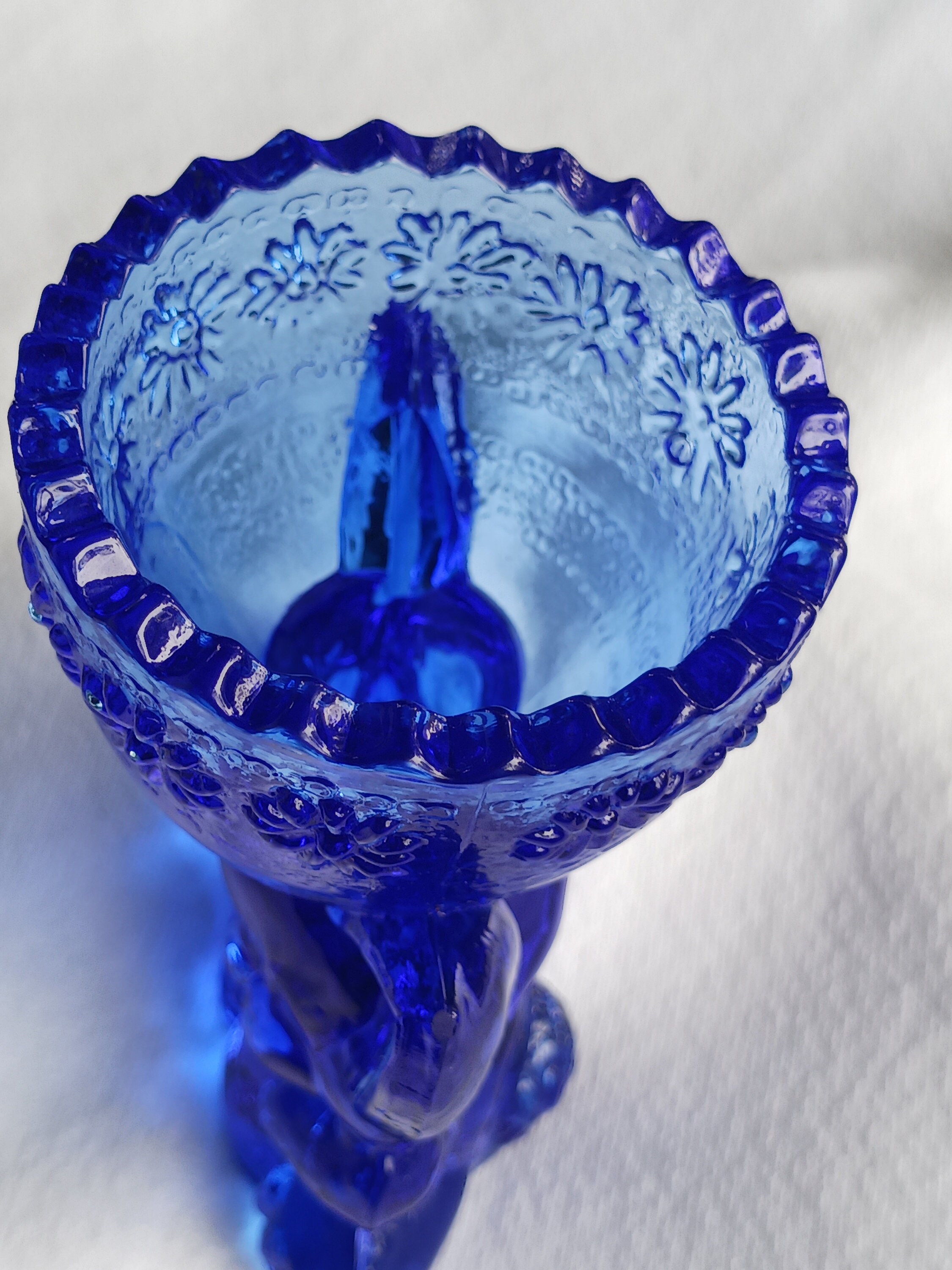 Vintage 3h Cobalt Blue Glass Double Bunny Egg Cup Etsy
