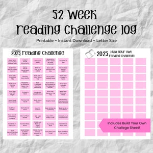 2025 Reading Challenge Tracker ~ 52 Weekly Prompts ~  Book Tracker ~ Reading Planner ~ Reading Journal