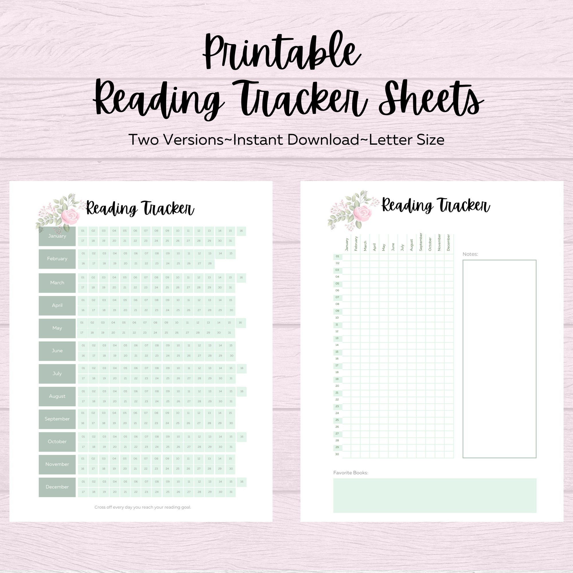 reading-tracker-book-trackers-printable-planner-inserts-etsy