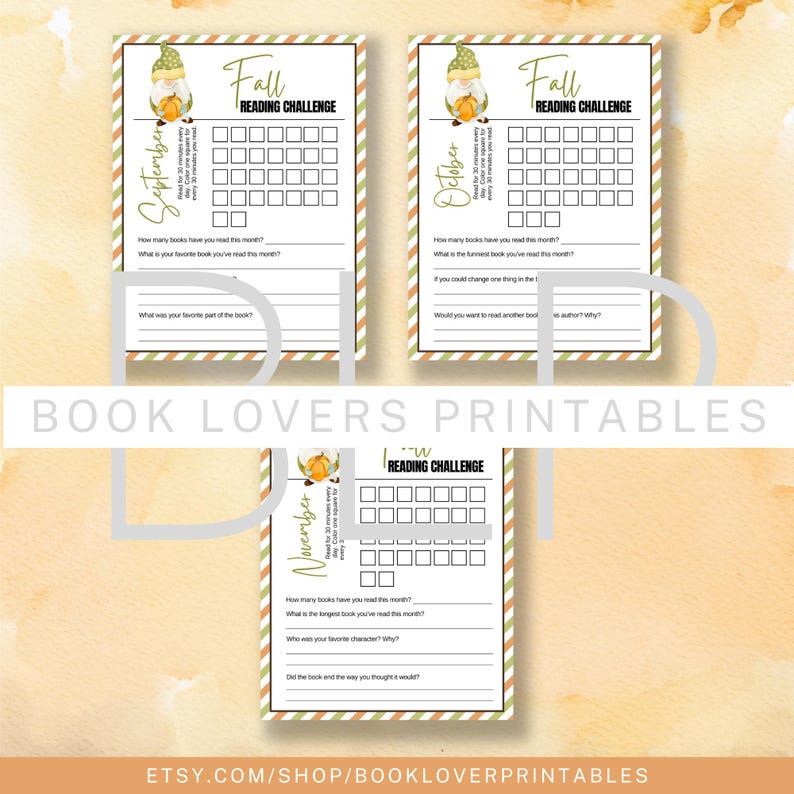 Fall reading journal printable, autumn book tracking worksheet, cozy seasonal reading log, reading progress planner printable, book tracker challenge sheet, autumn reading habit tracker, cozy book planner pages, seasonal reading printable, fall reader journal, book tracking log