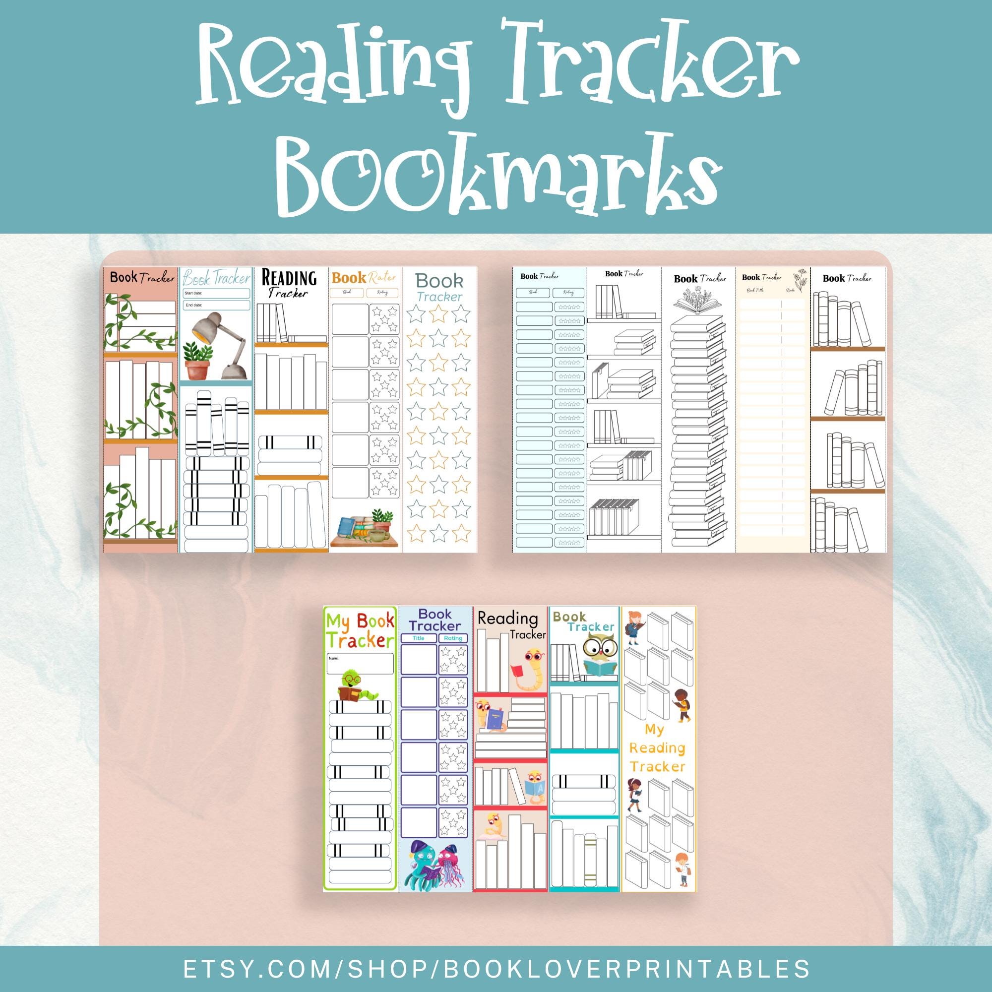 Reading Tracker Bookmarks Printable - Reading Log Bookmark Set ...