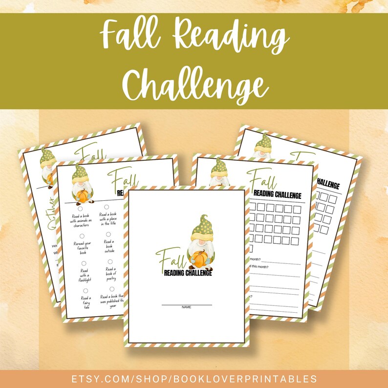 Autumn reading challenge printable, fall book tracker planner, cozy reading journal pages, seasonal reading log printable, reading progress worksheet, book tracking printable sheet, autumn book lover planner, reading habit tracker, cozy seasonal reading printable, fall journal tracker
