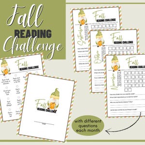 Fall Reading Challenge Printable, Autumn Book Tracker, Cozy Reading Log, Seasonal Reading Journal, Reading Progress Tracker, Book Tracking