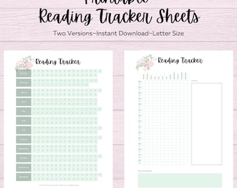 Printable Reading Tracker Sheets, Book Log Pages, Reading Journal Inserts, Reading Challenge Planner, Book Lover Organizer, Reader Record