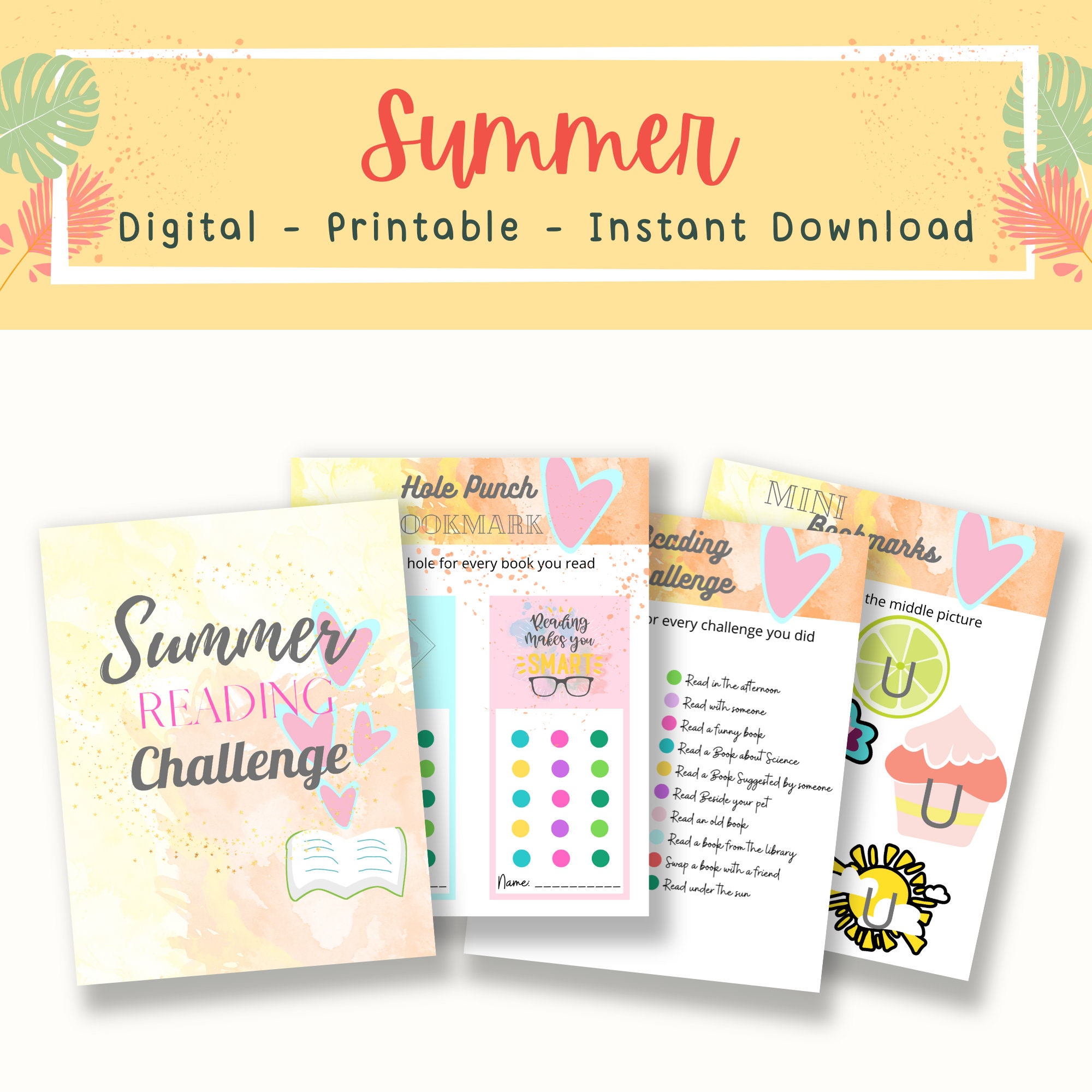 Summer Reading Challenge - Printable Bookmarks - Summer Reading Log for ...