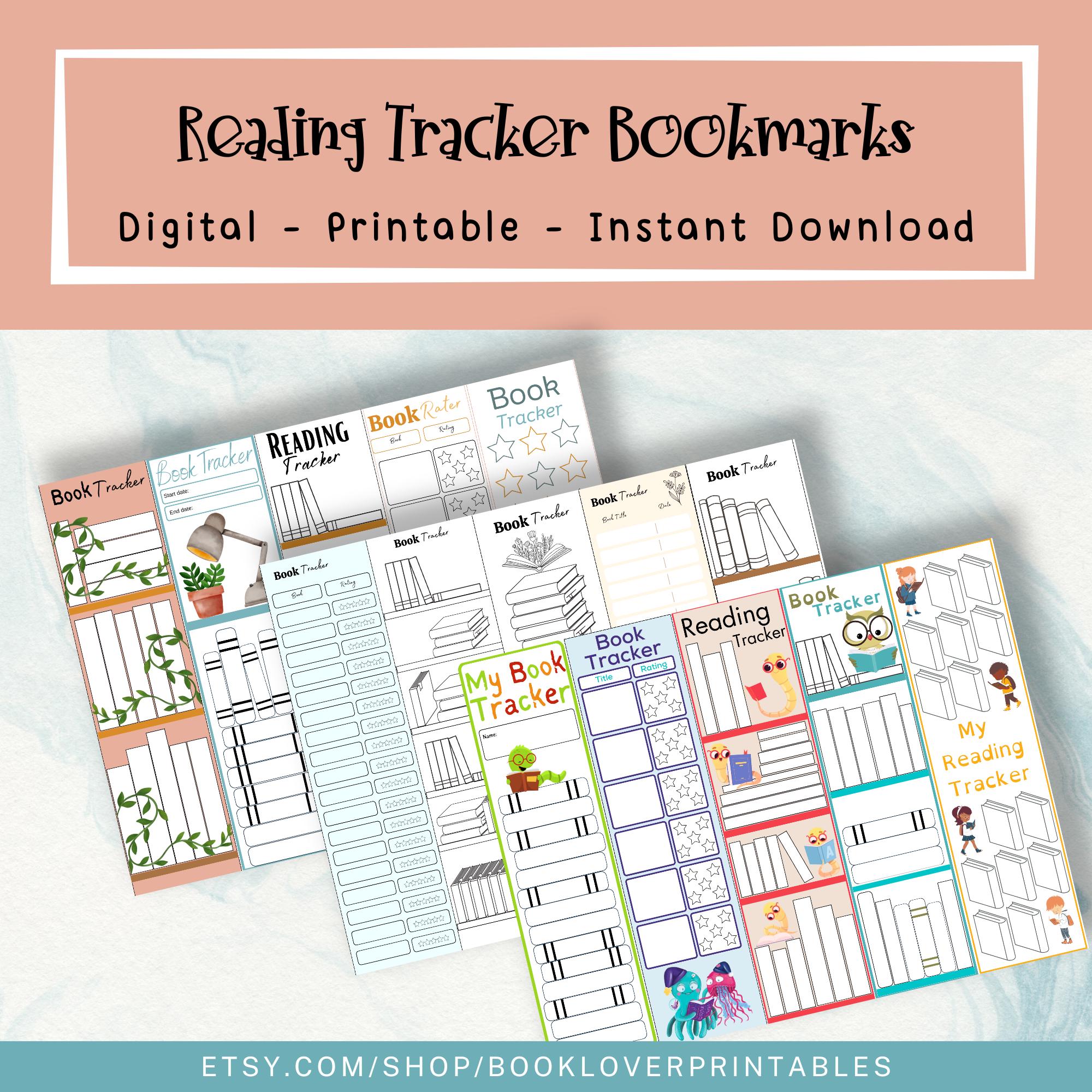 Reading Tracker Bookmarks Printable - Reading Log Bookmark Set ...