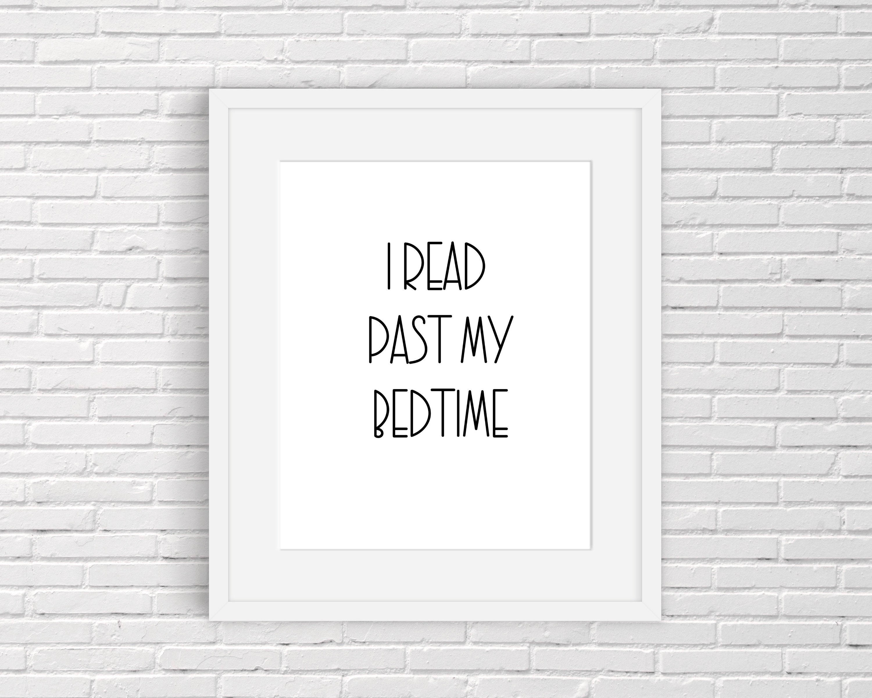 I Read Past My Bedtime Print Printable Wall Art for Book Etsy.de