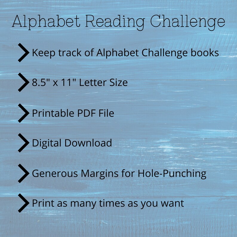 2024 Alphabet Reading Challenge Tracker Book Tracker Reading Planner