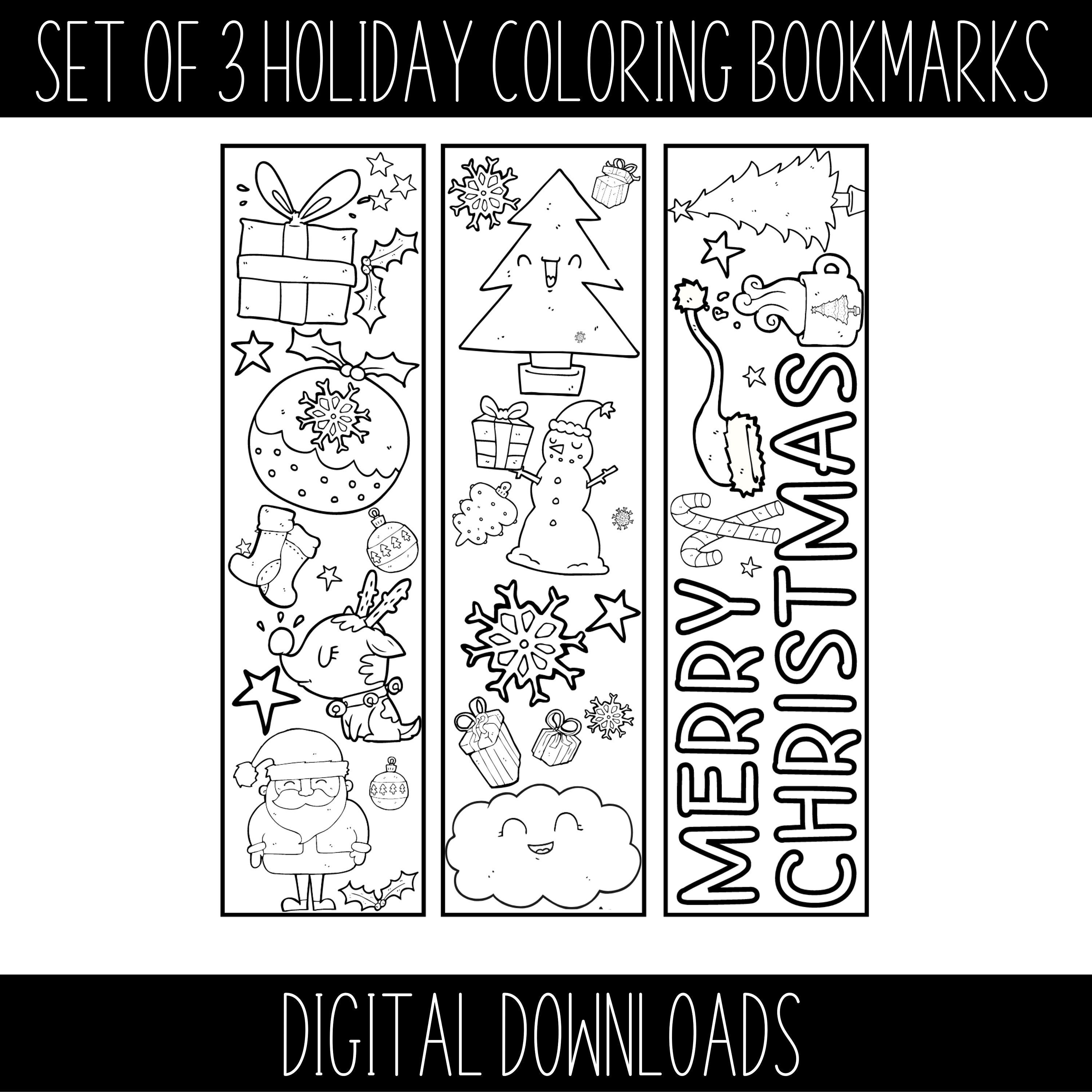 ANGOLIO 135 X Christmas Colouring Bookmarks For Colouring