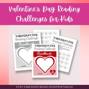 kids valentine reading challenge printable, holiday reading worksheets, classroom literacy activities, fun learning pages for students, digital classroom download, valentines reading incentive, school activity printable, homeschool reading challenge, literacy bundle