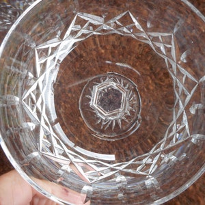 Two Waterford lead crystal champagne sherbet glasses older type sticker on one