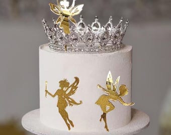 5 pc acrylic fairy cake topper / cupcake toppers