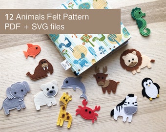 12 Animals Felt Pattern