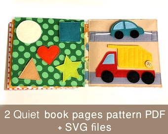2 Quiet book pages pattern PDF+SVG files