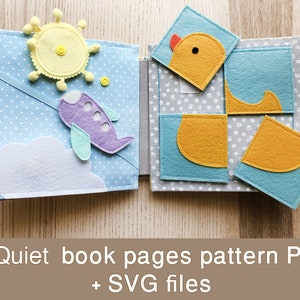 8 Quiet book pages pattern PDF+SVG files