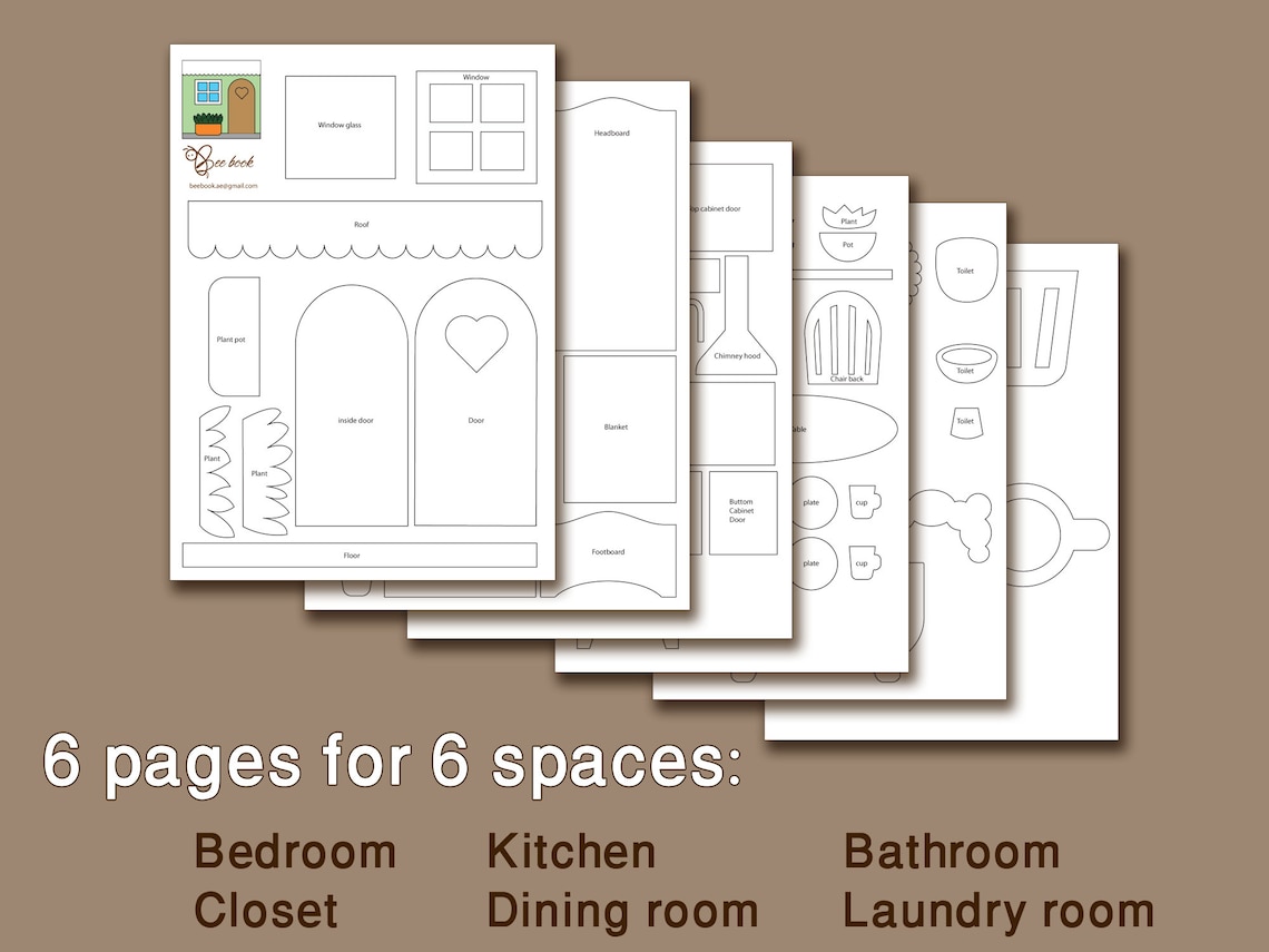 Doll House Book quiet Book Pattern PDFSVG باترون الكتاب Etsy UK