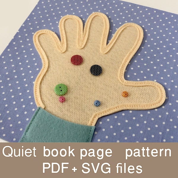 Clean your hand Quiet book page pattern | PDF+SVG