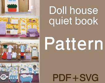 Doll house book (quiet book) pattern PDF+SVG