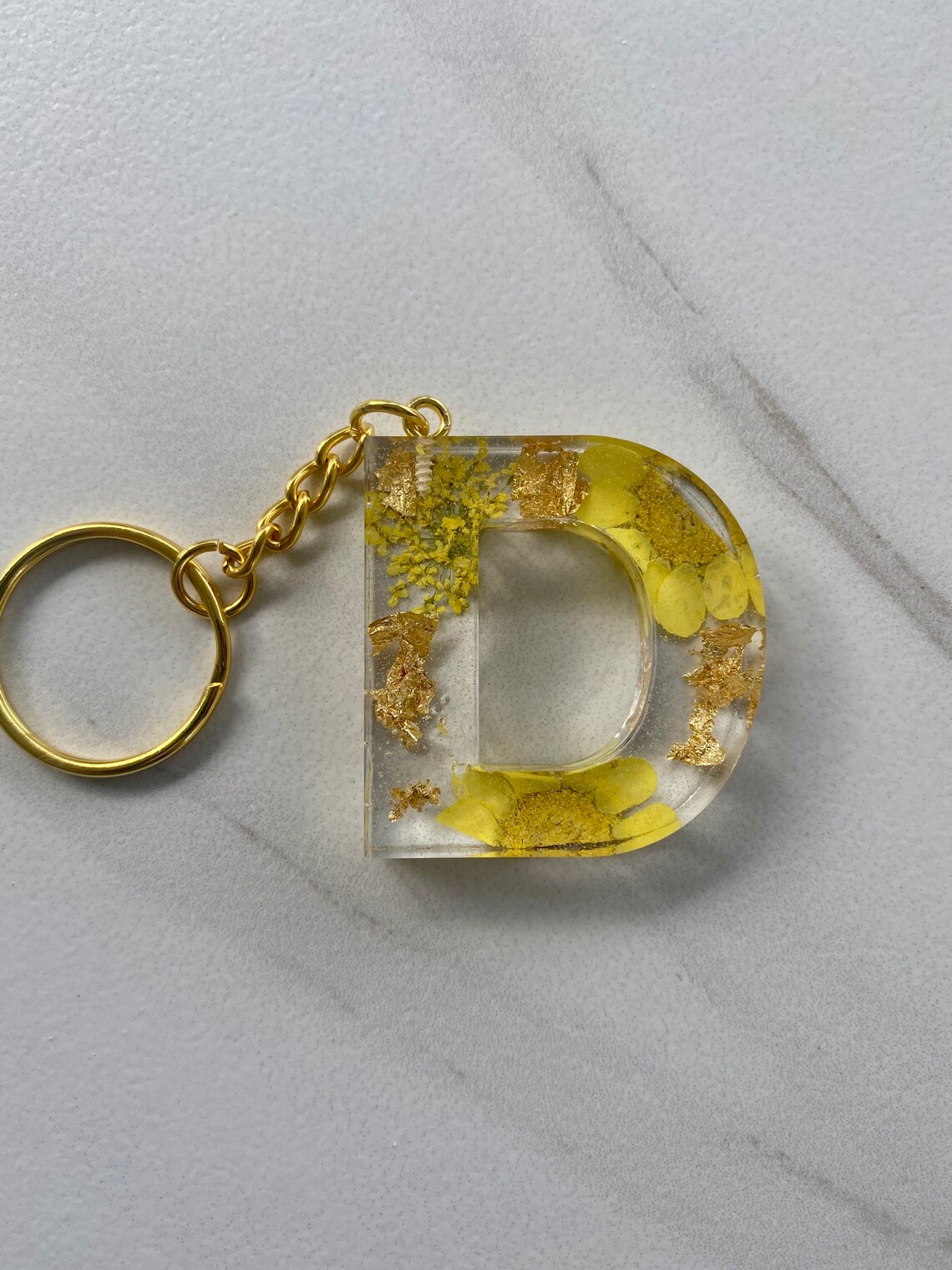 Personalized Resin Letter Keychain Etsy