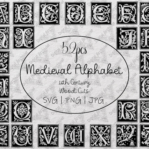 Medieval Alphabet - Etsy