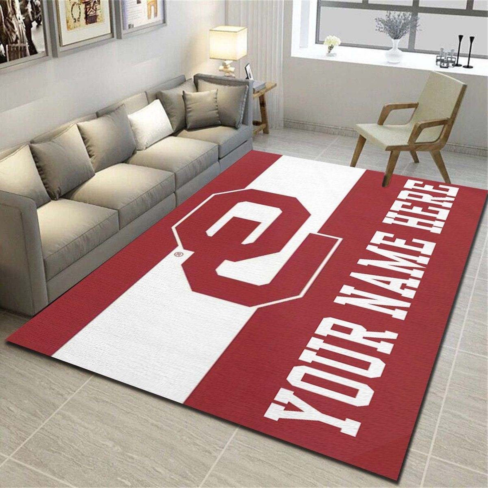 Oklahoma Sooners Personalized RugTeam Living Room Etsy