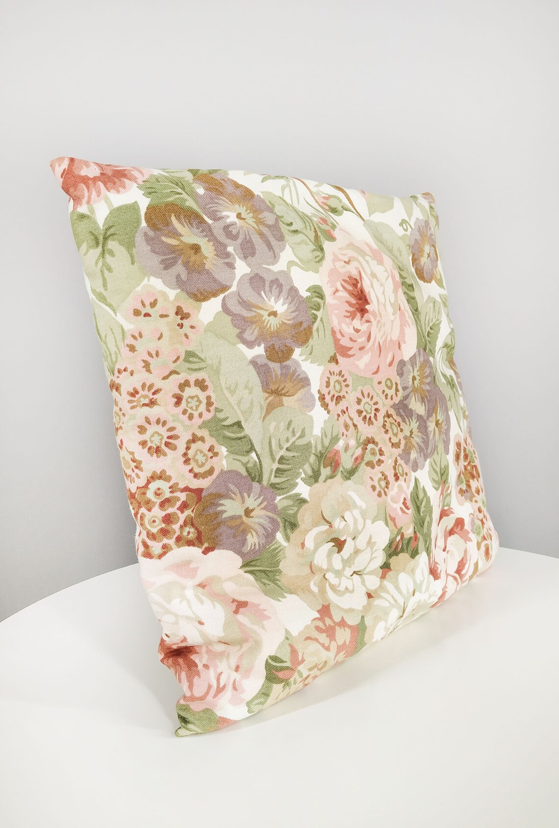 Vintage Small Floral Throw Pillow Decorative Pastel Cushion Etsy