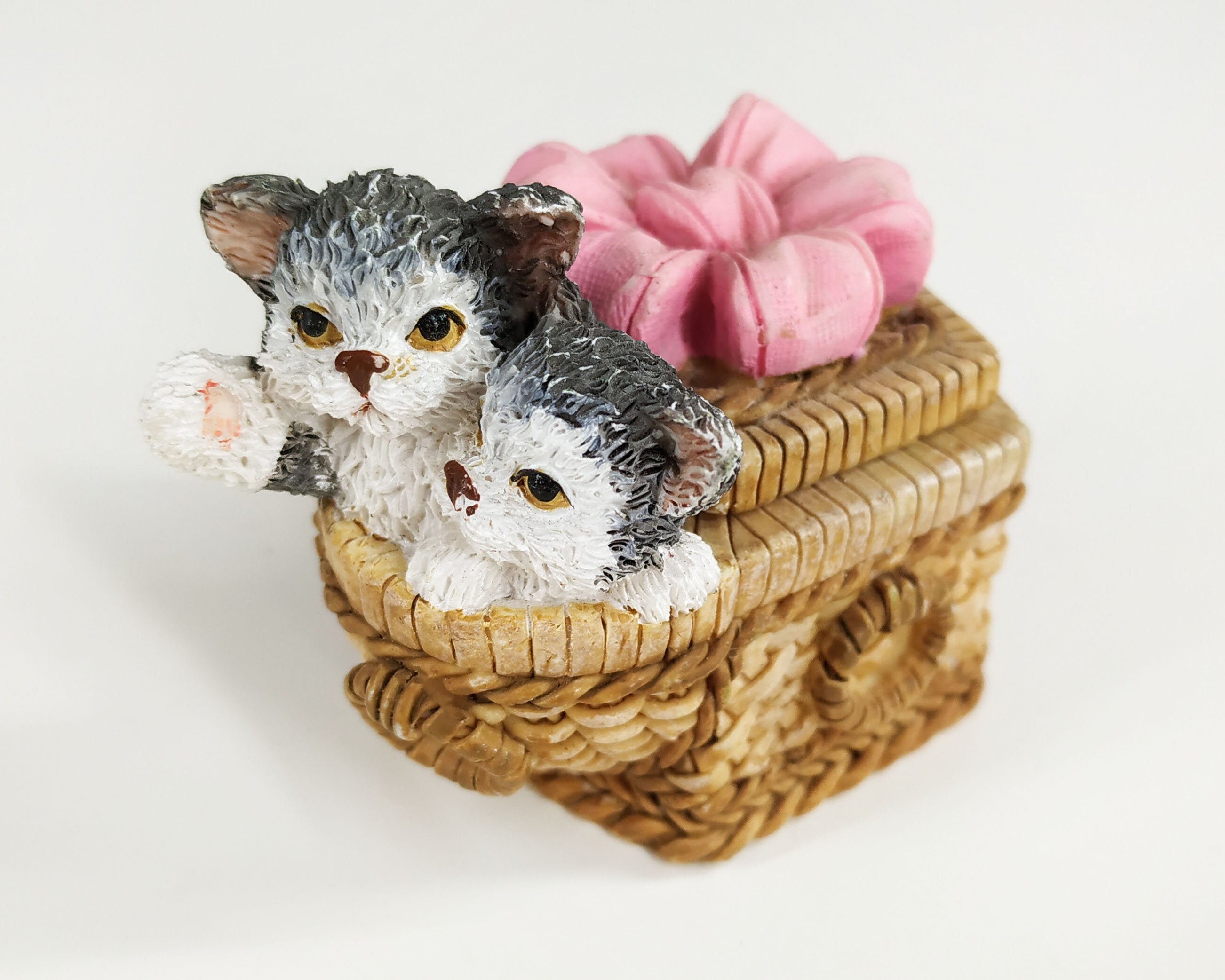 Vintage Cat Jewelry Box Ceramic Ring Box With Kittens From Etsy