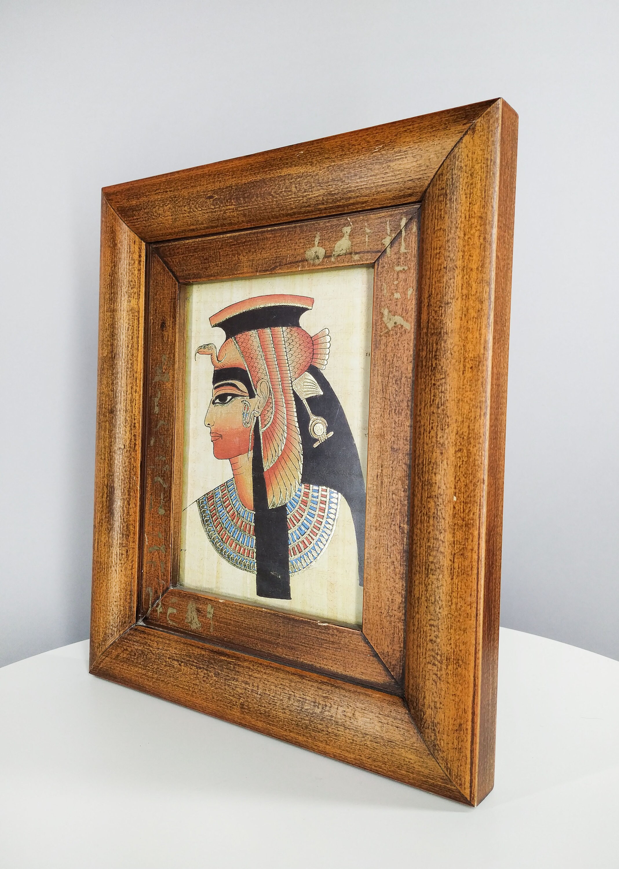 Vintage Egyptian Wall Decor Pharaoh Picture in Wooden Frame Etsy UK
