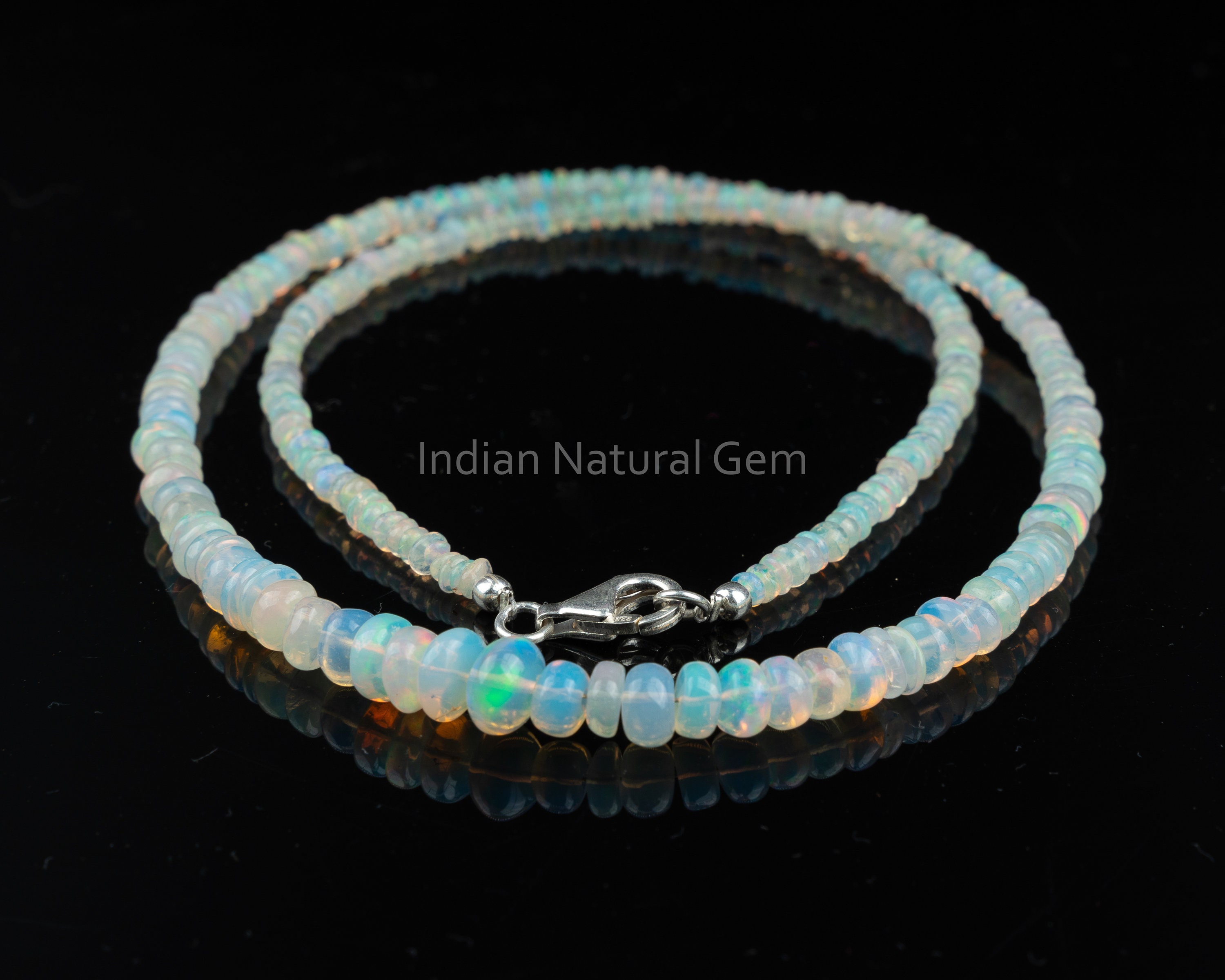 6mm Blue Aquamarine Faceted Roundel Gems Beads Necklace 925 Silver Clasp AAA 6mm Blue Aquamarine Faceted Roundel Gems Beads Necklace 925 Silver Clasp AAA