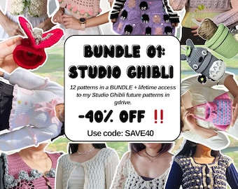 12 Patterns in Bundle: Ghibli Crochet PDF