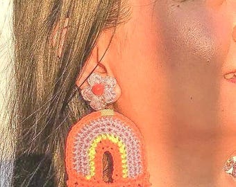 Patrón PDF de aretes tropicales de crochet: 2 diseños (principiante)