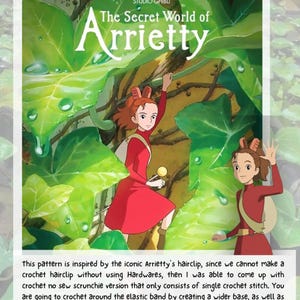 Arrietty Patterns No-sew the Iconic Arrietty Hairclip in Crochet Scrunchie PDF Pattern - Etsy