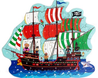 Pirate Ship Puzzle and Dice Game
